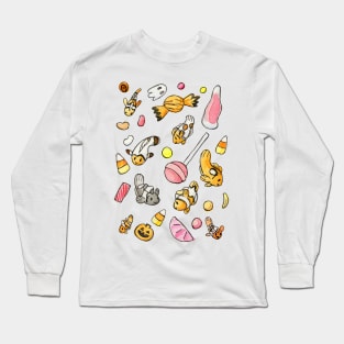 Spooky Cute Candy Clownfish in Watercolor Long Sleeve T-Shirt